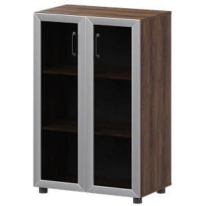 Стеллаж средний закрытый с стеклянными фасадами в алюминиевой раме Protech К-933,К-945,КФ-945 Лагос фото