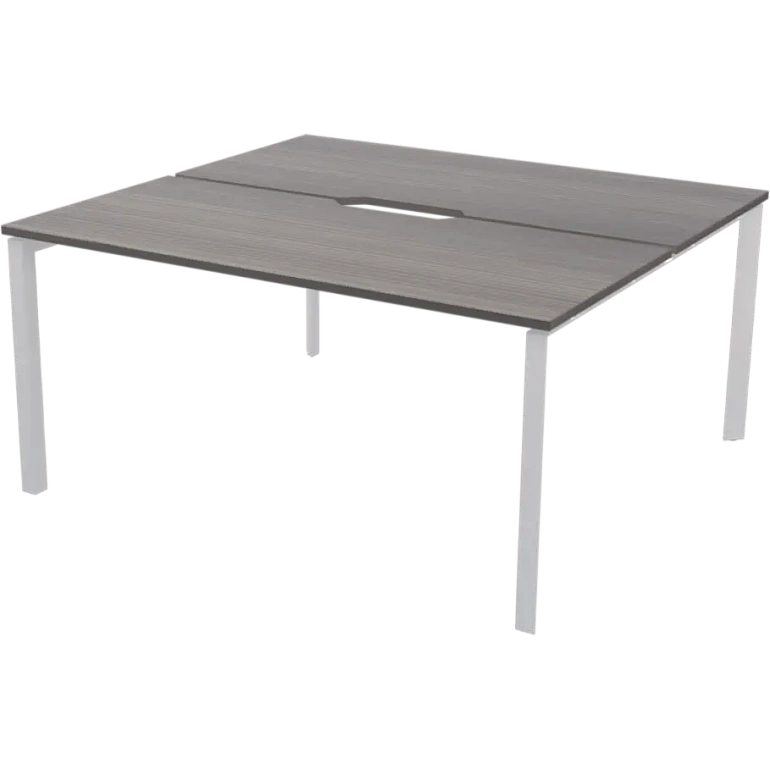 бенч двойной на 2 рабочих места на металлокаркасе protech нтмп.п.б2-180 лиственница/белый фото