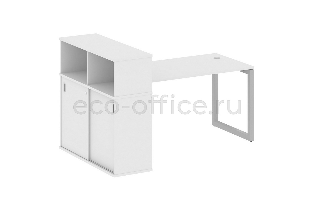 Стол письменный с опорным шкафом-купе METAL SYSTEM QUATTRO 5x5 50БО.РС-СШК-3.3 Белый / Серый металл  стоимость
