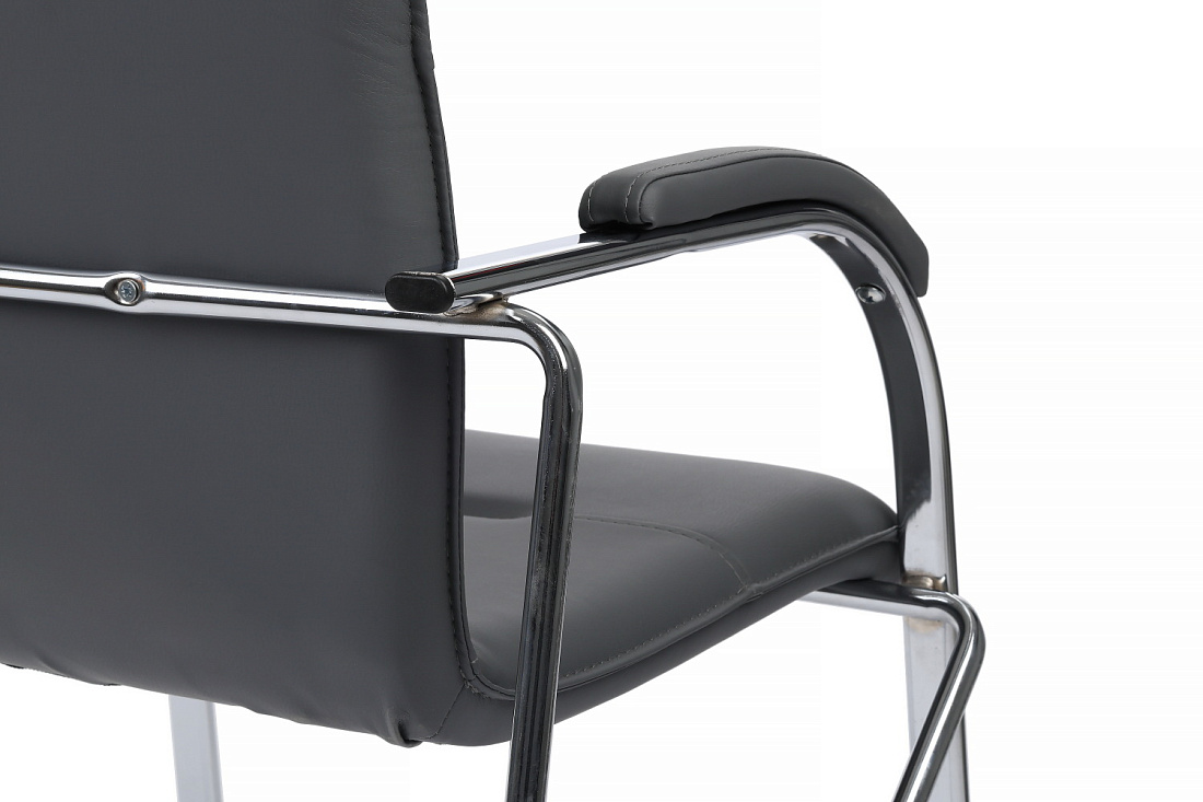 конференц-кресло rv chair самба на гальванических опорах smb-01h серая экокожа фото