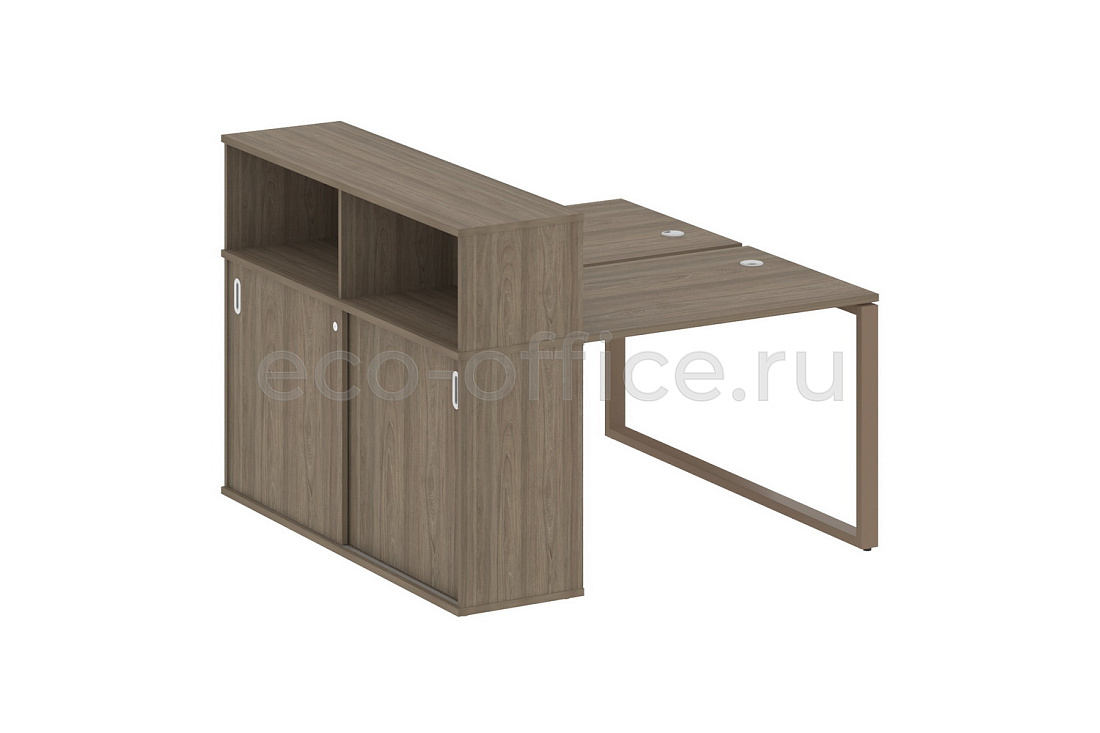Рабочая станция с опорным шкафом-купе METAL SYSTEM STYLE БО.РС-СШК-2.1 Вяз Благородный / Мокко металл  стоимость