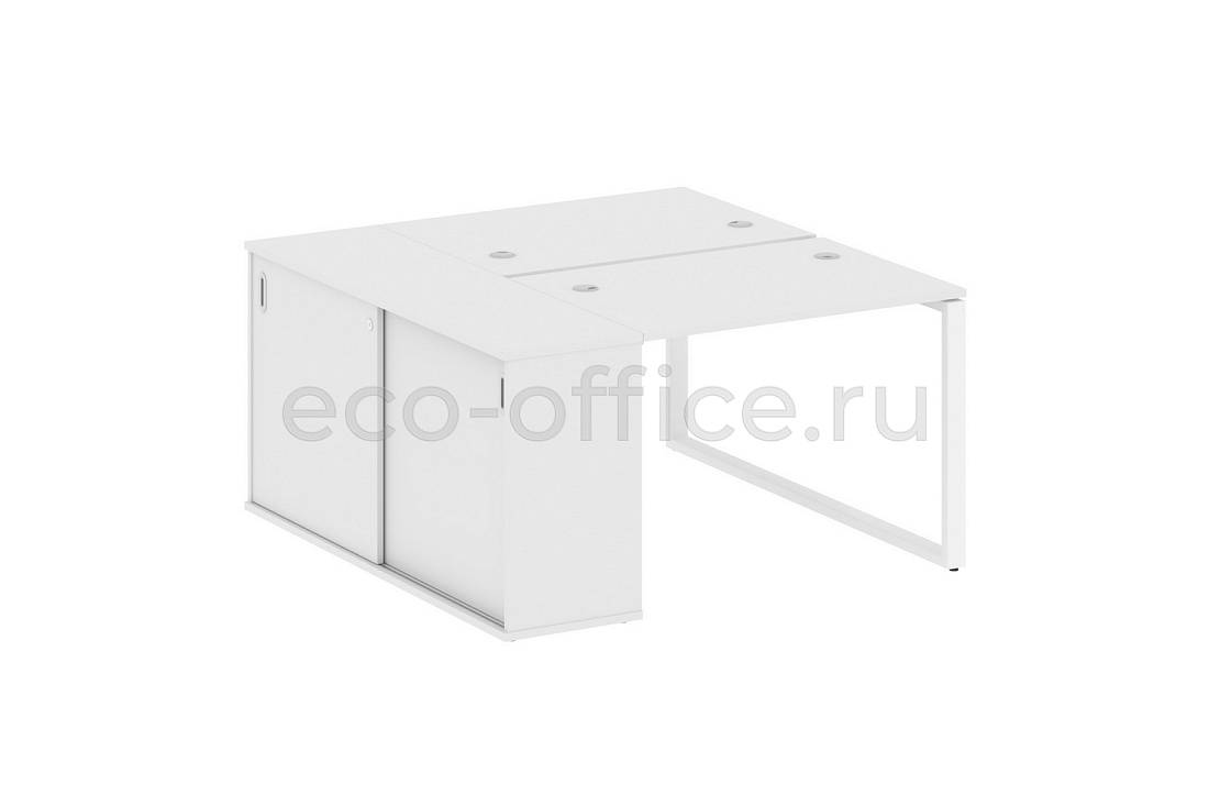 Рабочая станция с опорным шкафом-купе METAL SYSTEM STYLE БО.РС-СШК-1.1 Белый / Белый металл  стоимость