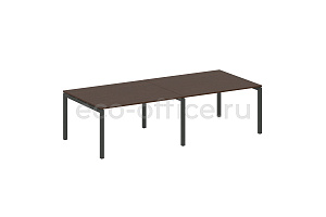 Стол переговорный (2 столешницы) METAL SYSTEM QUATTRO 5x5 50БП.ПРГ-2.3 Венге Цаво / Антрацит металл фото