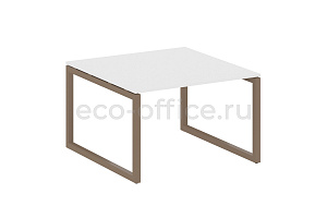 Стол переговорный (1 столешница) METAL SYSTEM QUATTRO 5x5 50БО.ПРГ-1.2 Белый / Мокко металл фото
