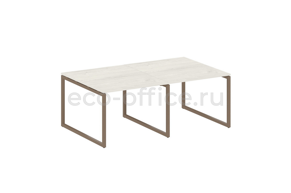 Стол переговорный (2 столешницы) METAL SYSTEM QUATTRO 4x4 40БО.ПРГ-2.1 Дуб Наварра / Мокко металл  стоимость