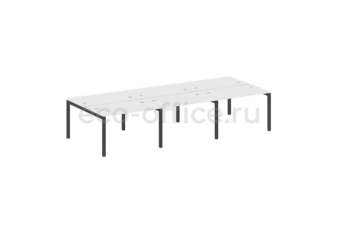 Рабочая станция на 6 рабочих мест METAL SYSTEM QUATTRO 5x5 50БП.СМ-6.2 Белый / Антрацит металл  стоимость