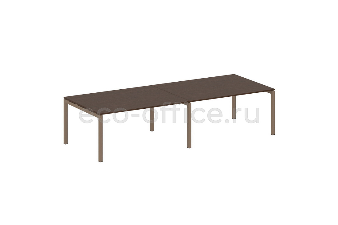Стол переговорный (2 столешницы) METAL SYSTEM QUATTRO 5x5 50БП.ПРГ-2.4 Венге Цаво / Мокко металл  стоимость