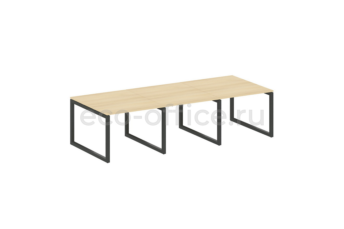 Стол переговорный (3 столешницы) METAL SYSTEM QUATTRO 5x5 50БО.ПРГ-3.1 Акация Лорка / Антрацит металл  стоимость