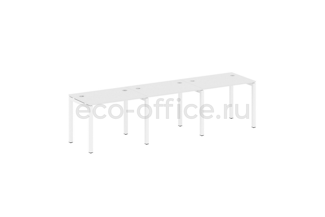 Рабочая станция на 3 рабочих места METAL SYSTEM QUATTRO 5x5 50БП.СМ-3.1 Белый / Белый металл  стоимость