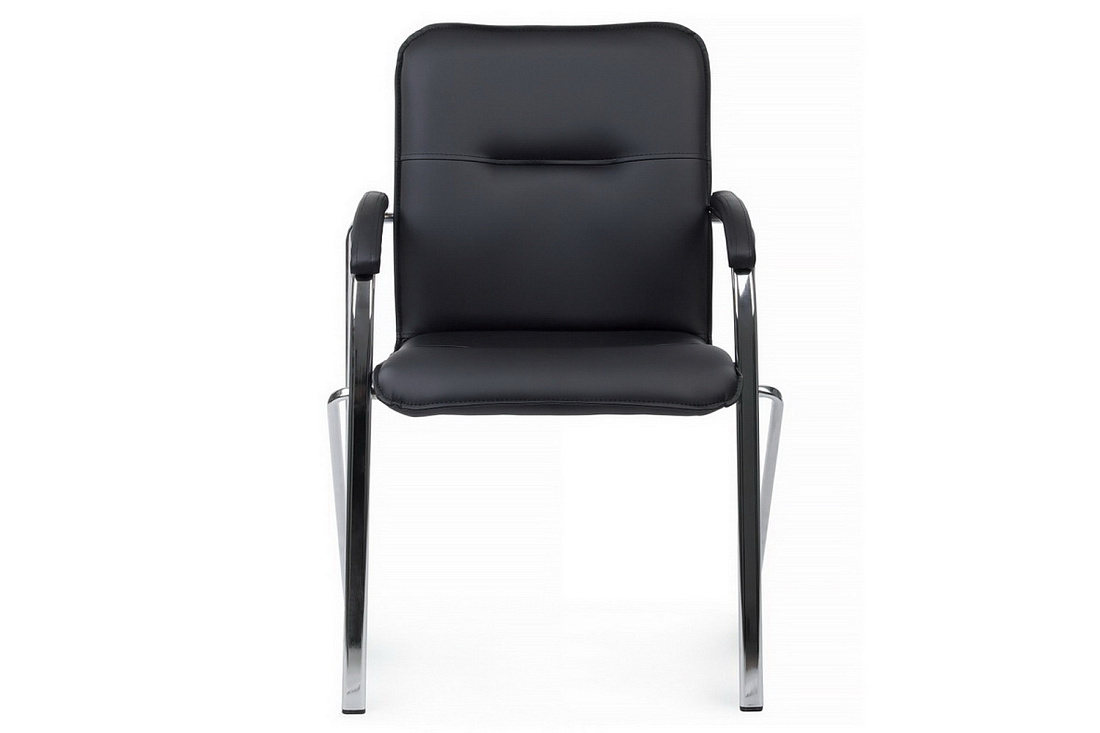 конференц-кресло rv chair самба на гальванических опорах smb-01h чёрная экокожа фото