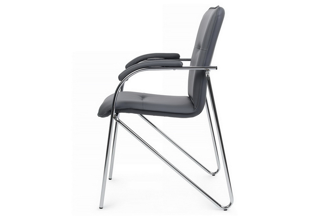 конференц-кресло rv chair самба на гальванических опорах smb-01h серая экокожа фото