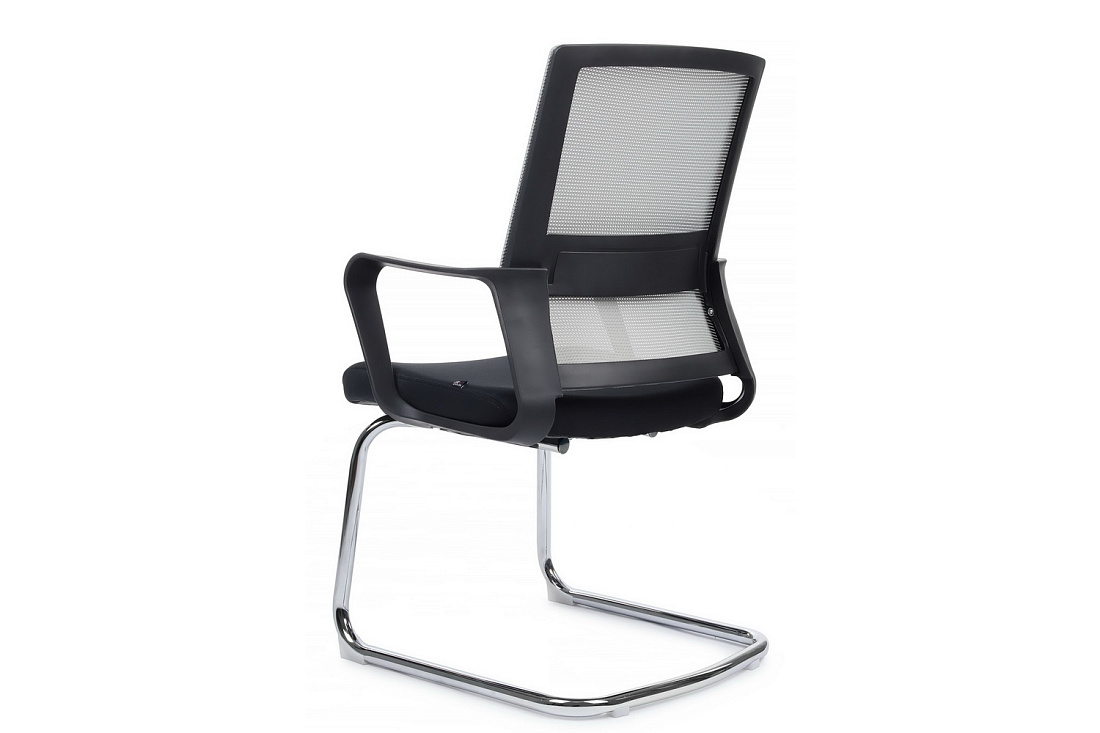 конференц-кресло rv chair mint m1029cbe серая сетка / чёрная ткань фото