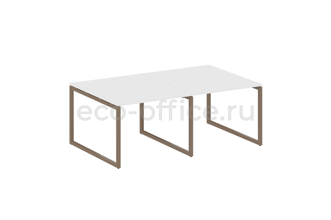 Стол переговорный (2 столешницы) METAL SYSTEM QUATTRO 4x4 40БО.ПРГ-2.1 Белый / Мокко металл  стоимость