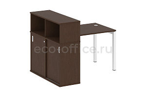 Стол письменный с опорным шкафом-купе METAL SYSTEM QUATTRO 5x5 50БП.РС-СШК-3.1 Венге Цаво / Белый металл фото
