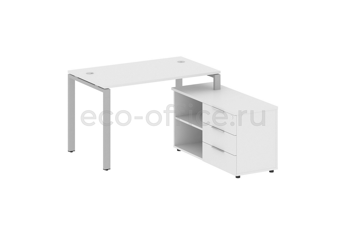 Рабочая станция с опорной тумбой METAL SYSTEM STYLE БП.РС-СТС-2.2 (R) Белый / Серый металл  стоимость