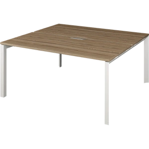 Бенч двойной на 2 рабочих места на металлокаркасе Protech НТМП.П.Б2-120 Дуб сафари/Белый фото