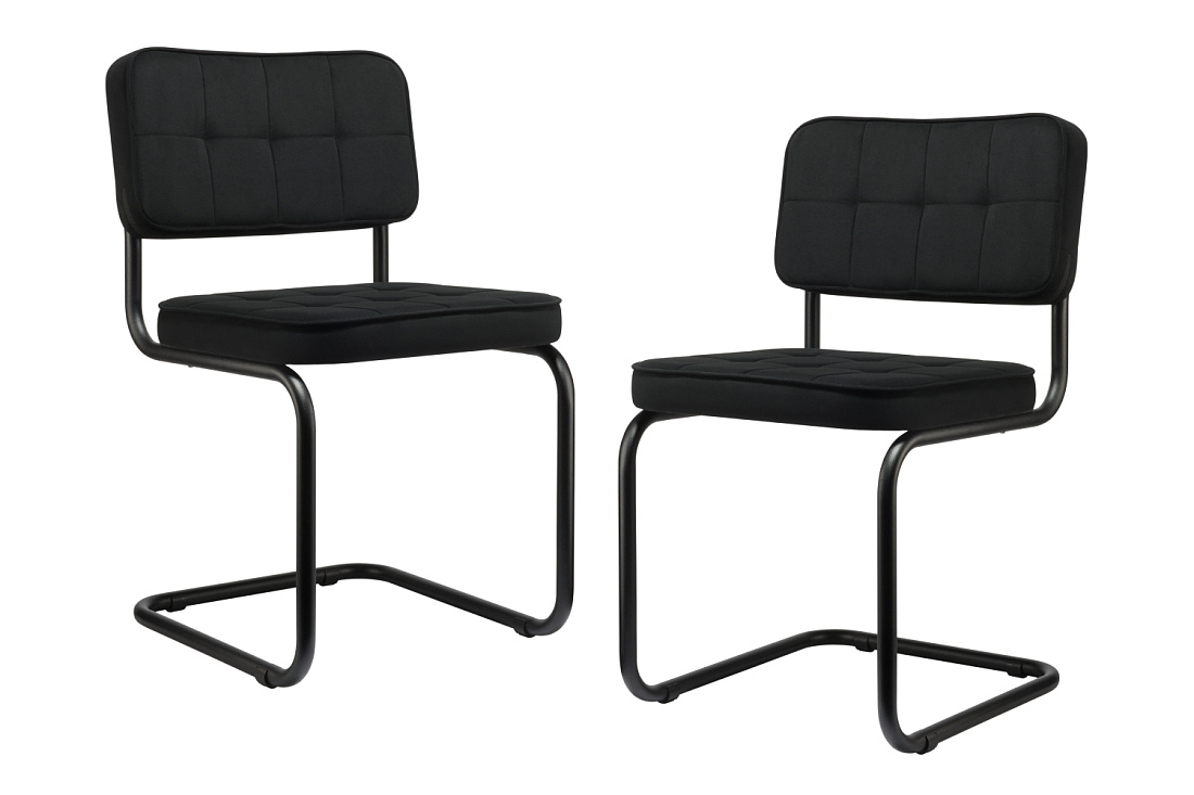 комплект конференц-кресел eco-chair colombo comfort clm-05 чёрный велюр / черный металл фото