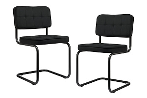 Комплект конференц-кресел ECO-CHAIR COLOMBO Comfort CLM-05 Чёрный велюр / Черный металл фото