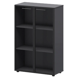 Шкаф средний со стеклом в ал. рамке Protech СМШ38RS Графит фото