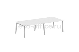 Стол переговорный (2 столешницы) METAL SYSTEM STYLE БА.ПРГ-2.3 Белый / Серый металл фото