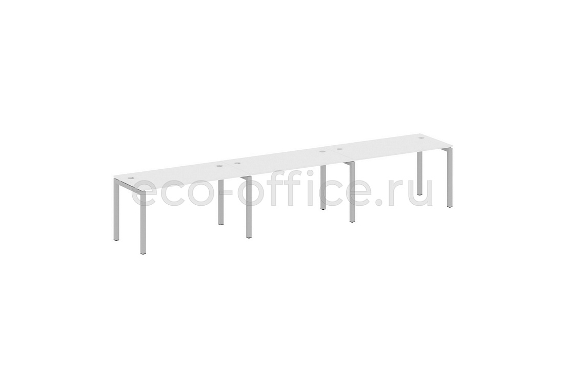 Рабочая станция на 3 рабочих места METAL SYSTEM QUATTRO 5x5 50БП.СМ-3.3 Белый / Серый металл  стоимость
