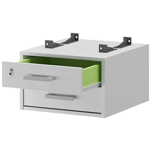 Тумба подвесная для столов на м/каркасе гл.600 мм Protech АМТ2-02М.60 Белый фото