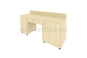 Стол с двумя тумбами и бортиком правый LIGHT С-СТ-170 (R) Клён фото