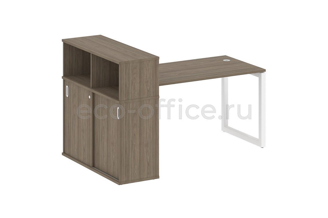 Стол письменный с опорным шкафом-купе METAL SYSTEM QUATTRO 5x5 50БО.РС-СШК-3.3 Вяз Благородный / Белый металл  стоимость