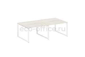 Стол переговорный (2 столешницы) METAL SYSTEM STYLE БО.ПРГ-2.2 Дуб Наварра / Белый металл фото
