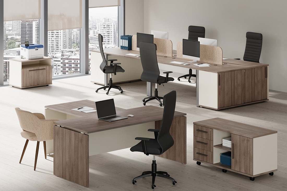 кабинет руководителя new line дуб шамони тёмный фото