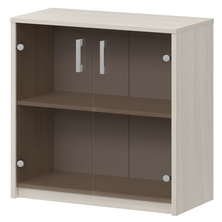 стеллаж низкий с тонированным стеклом protech а-302/а-стл302тон ясень шимо фото