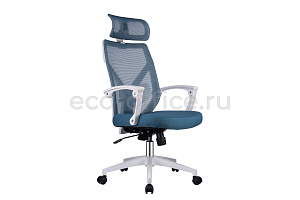 Кресло RV Chair OLIVER W-203 AC Белый пластик / Синяя сетка фото