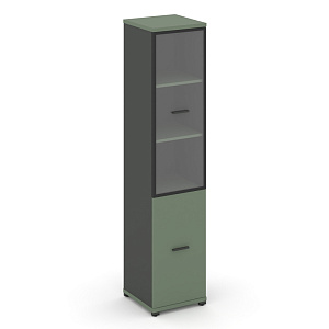 Шкаф 1 узкая секция, 5 ниш CONCEPT CN.STU.E-512 RPB A Кобо/Антрацит/Металл Антрацит/Прозрачный фото