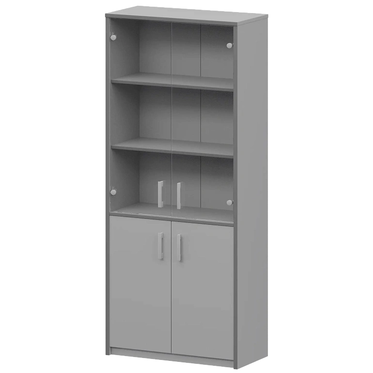 шкаф комбинированный с прозрачным стеклом protech а-310/а-стл310пр серый фото