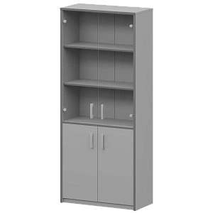 Шкаф комбинированный с прозрачным стеклом Protech А-310/А-стл310пр Серый фото