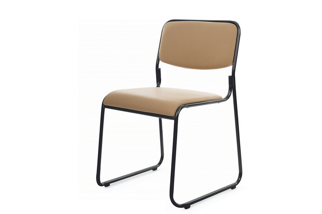 кресло rv chair nix omkl-02b бежевая экокожа / чёрный металл фото