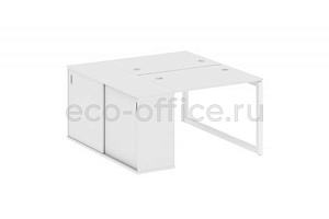 Рабочая станция с опорным шкафом-купе METAL SYSTEM QUATTRO 5x5 50БО.РС-СШК-1.1 Белый / Белый металл фото