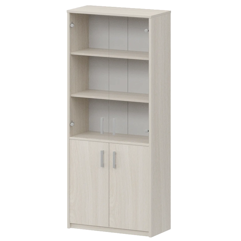 шкаф комбинированный с прозрачным стеклом protech а-310/а-стл310пр ясень шимо фото