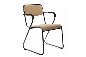 Кресло RV Chair NIX PLUS OMKL-04B Бежевая экокожа / Чёрный металл фото