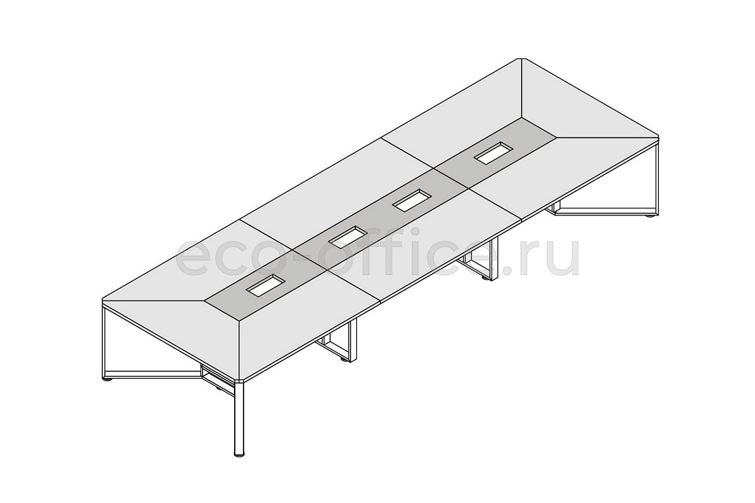 Стол для переговоров прямоугольный I-MEET 146551 Grey Elm / Grey Elm / Black (Cod.NR03)  стоимость