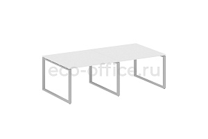 Стол переговорный (2 столешницы) METAL SYSTEM STYLE БО.ПРГ-2.2 Белый / Серый металл фото