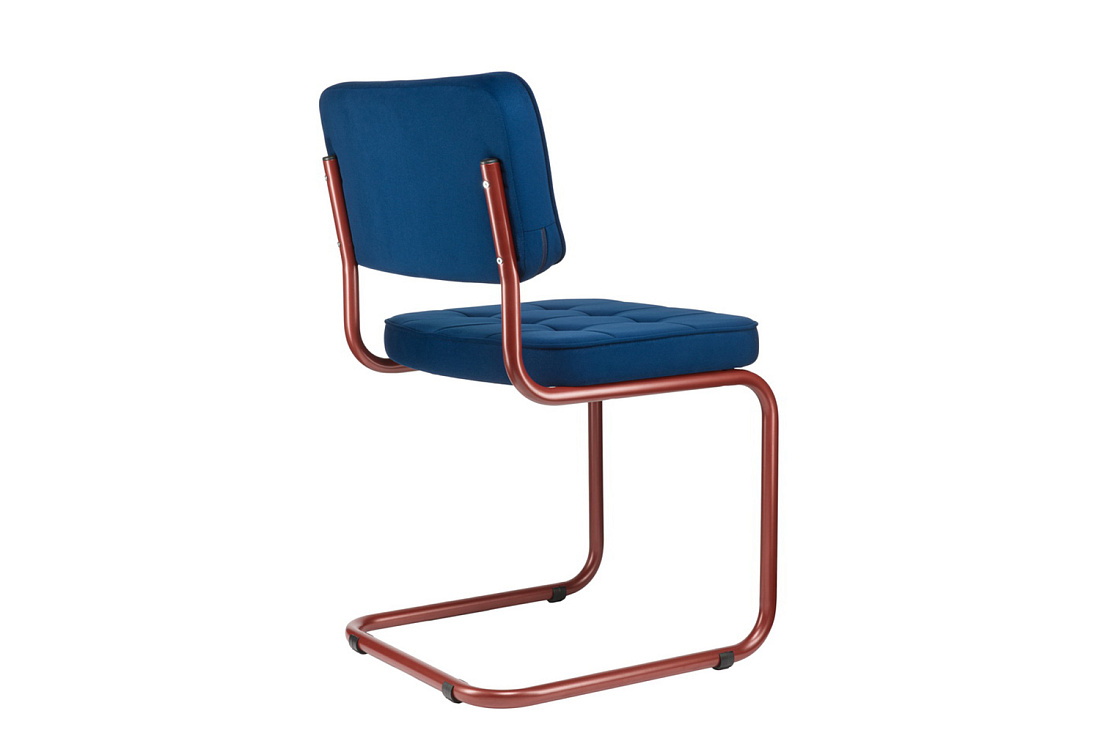 конференц-кресло eco-chair colombo comfort clm-05 синий велюр / терракот металл фото