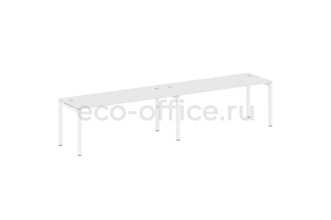 Рабочая станция на 2 рабочих места METAL SYSTEM QUATTRO 5x5 50БП.СМ-2.5 Белый / Белый металл  стоимость