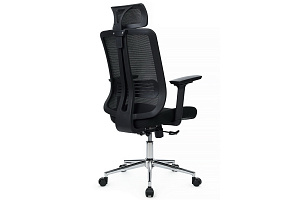 Кресло RV Chair BOX A663-3D-M3 Чёрная сетка / Чёрная ткань фото