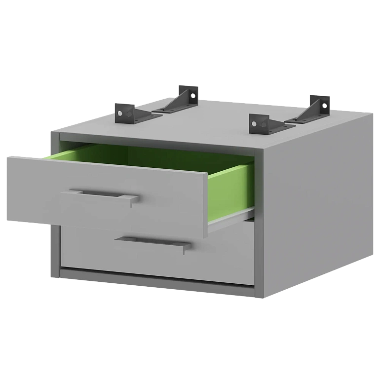 тумба подвесная для столов на м/каркасе гл.600 мм protech амт2-02.60 серый фото