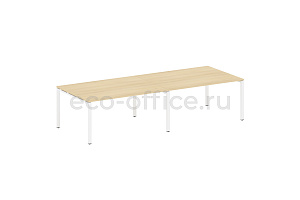 Стол переговорный (2 столешницы) METAL SYSTEM STYLE БП.ПРГ-2.4 Акация Лорка / Белый металл фото
