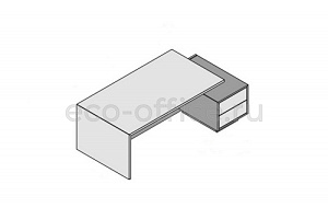 Стол правосторонний с тумбой (меламин) ELITE 174264 Light Poplar / Black фото
