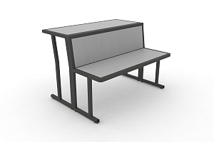 Комплект скамья со столом DESK DKN-1100LS Серый / Антрацит металл фото