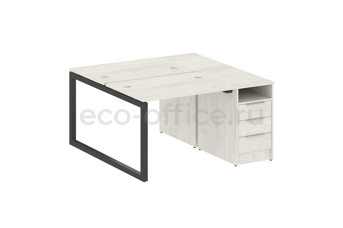 Рабочая станция с опорной тумбой METAL SYSTEM QUATTRO 5x5 50БО.РС-СТП-2.1 Дуб Наварра / Антрацит металл   стоимость