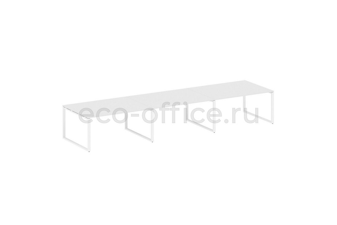 Стол переговорный (3 столешницы) METAL SYSTEM STYLE БО.ПРГ-3.4 Белый / Белый металл  стоимость